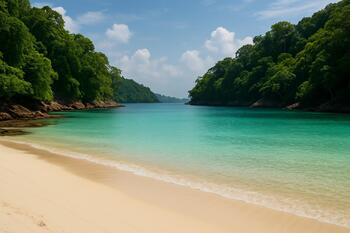 Andaman quiet cove, pale sand and turquoise shallows