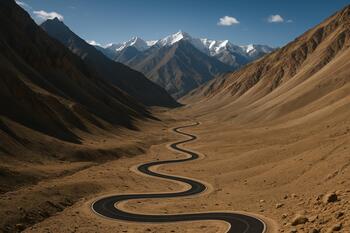 Ribbon road cutting across Ladakh’s high mountain passes