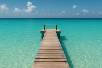 Short jetty over turquoise water in Lakshadweep