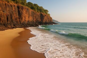 Cliff-backed beach along Maharashtra’s coast